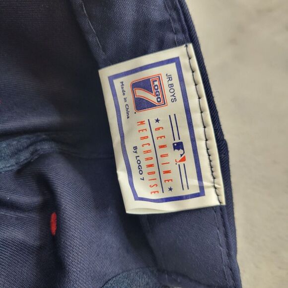 Cleveland Indians Hat Cap Boys Blue Baseball Strapback Vintage Logo 7 Youth Kids - Picture 6 of 6